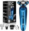 Electric Razor for Men 3-in-1 Shaver with Floating Blades for Nose Hair &ampSideburnsReplacement Blades Pop-up Trimmer IPX7 Waterproof Travel Lock Wet &amp Dry Use Face Shaving Grooming Trave