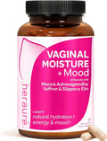 Vaginal Moisture &amp Libido Booster for Women - Stress Relief Hormone Balance Desire &amp Mood - Ashwagandha Sea Moss Maca Root Saffron Slippery Elm Ginseng Shatavari Damiana 60CT