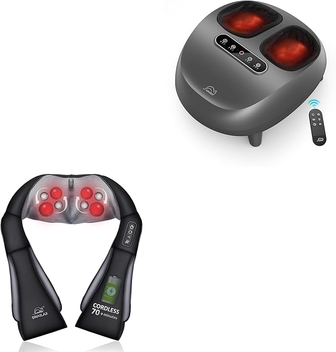 Snailax Neck Massager and Foot Massager Bundle
