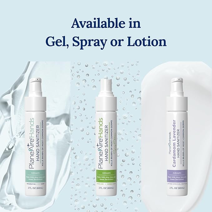Cardamom Lavender Lotion Hand Sanitizer | Travel Size | Moisturizing Hand Lotion | Made with Aloe Vera &amp Essential Oils | Rich in Vitamin E | Cleanse &amp Moisturize | Scented Hand Sanitizer | 6-