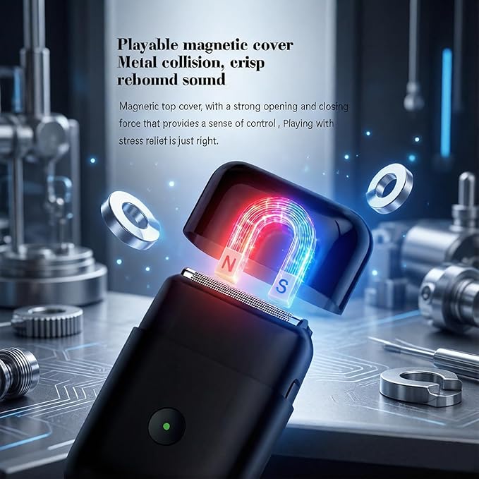 Electric Foil Shavers for Men Reciprocating Electric Razor with 3 Blades IPX7 Waterproof Wet &amp Dry USB-C Fast Charge 3D Floating Head Portable Travel Shaver Black