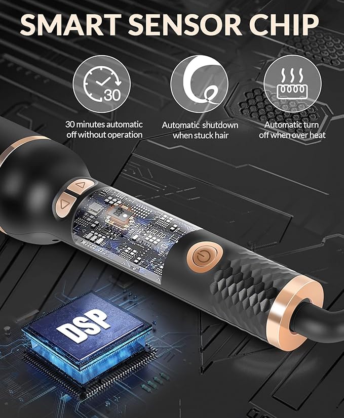 Automatically Hair Curler Automatic Looper Wavy Crimping Curl Tool Professional Anti-Tangle Auto Curling Iron with 5 Temperatures &amp Timers &amp LED Display