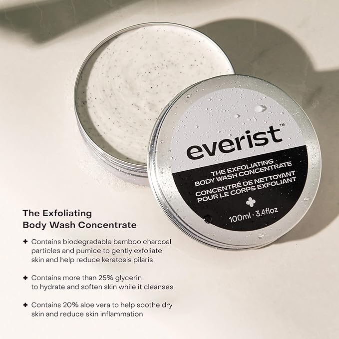 Everist The Skin Smoothing Duo The Exfoliating Body Wash Concentrate Tin 50+ Washes Bundled With The Exfoliating Konjac Sponge
