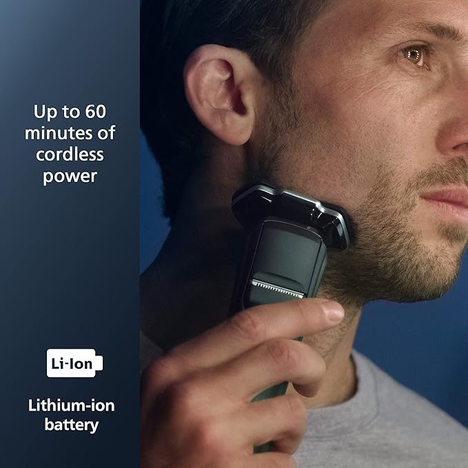 Philips Norelco Shaver 7300 Rechargeable Wet &amp Dry Electric Shaver with SenseIQ Technology Pop-up Trimmer Charging Stand Click-on Nose Trimmer &amp Travel Case S7887/92
