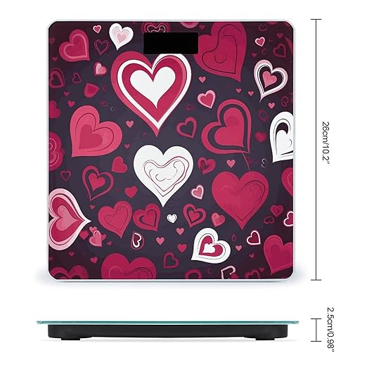 Happy Valentine's Day Smart Scale for Body Weight Accurate Bathroom Scale with LED Display Digital Weight Scales Weighing Machine High Precision Scales for Bath Home