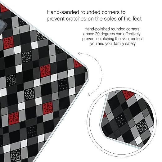 Checkered Rhombus Pattern Bathroom Scale for Body Weight Bathroom Weighing Scale with Backlit LCD Display Highly Accurate Measures Weight Up to 180kg