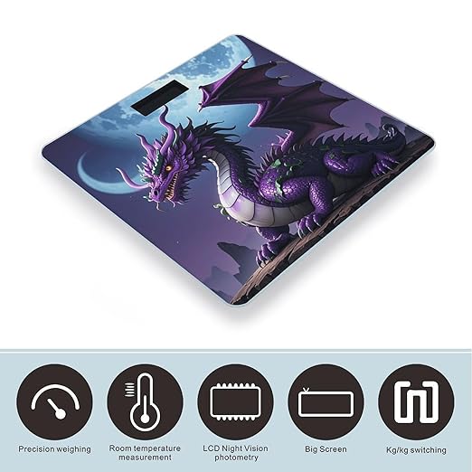 Purple Dragon Purple Moon Scale for Body Weight Digital Bathroom Scale Toughened Glass High Precision Scales for Body Weight with Large LCD Backlight Display Weight Scales