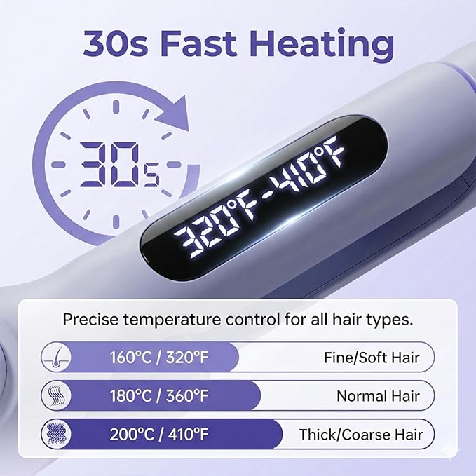 1&amp1.25 Inch Hair Crimper for Women to Adjustable Groove - Deep Waver Crimper Hair Tool - Waver Curling Iron - Anti-Scald Tech Hair Waver - Ionic Ceramic Coating for Long-LastingFast HeatingBlue