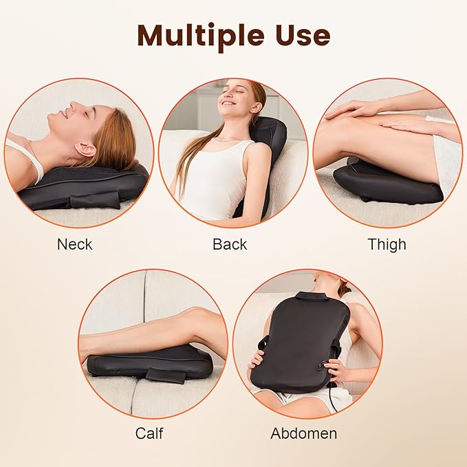 Back Massager Neck and Shoulder with Heat Up and Down Rolling Massage for Pain Relief Deep Tissue Lower Back Massage Electric Shiatsu Office Home Car Gift