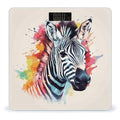 Colorful Zebra Painted on White Background Bathroom ScaleHighly Accurate Digital Weighing Machine for People Bright LED Display Weight Scale for The Aldult Home Use