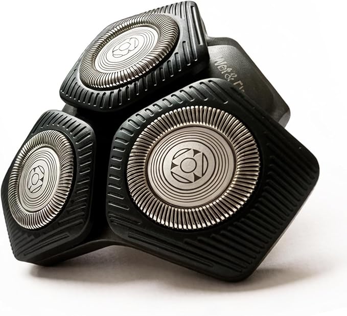 SH71 Replacement Rotary Head Compatible with Philips Norelco Shaver Series 7000 and Series S5500 Metal Wheel Buckle and Upgrade 15 Precision Blades (Black)