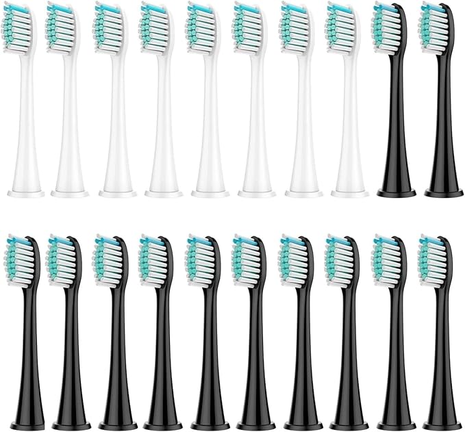 Compatible for 8Pcs Replacement Brush Heads Compatible with Philips Sonicare DiamondClean HX3/HX6/HX9 Series Electric Toothbrush HX6064(8 White 12 Black)