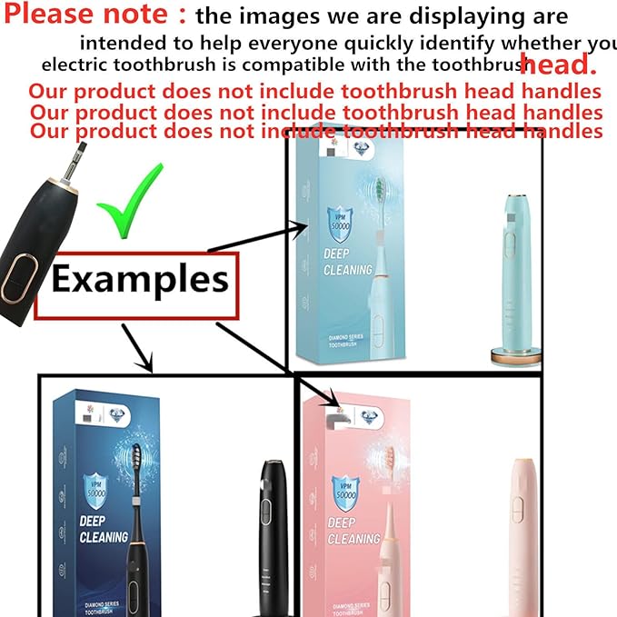 Replacement Heads - ONLY Compatible with Vekkia Diamond series adult toothbrushes -Replacement Toothbrush Heads for Vekkia Diamond series - 10 Pack Black