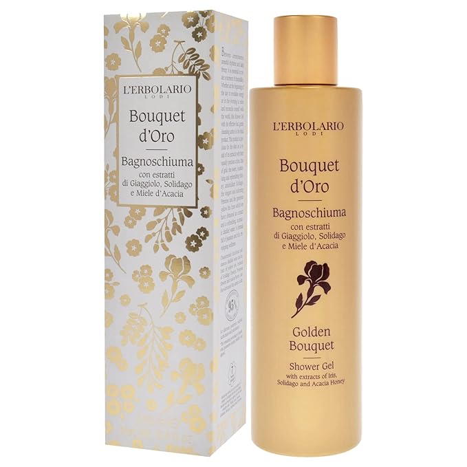 L'Erbolario Shower Gel – Moisturizing Body Wash – Toning and Protecting Antioxidant Body Soap with Honey and Floral Extracts - Golden Bouquet - 8.4 oz