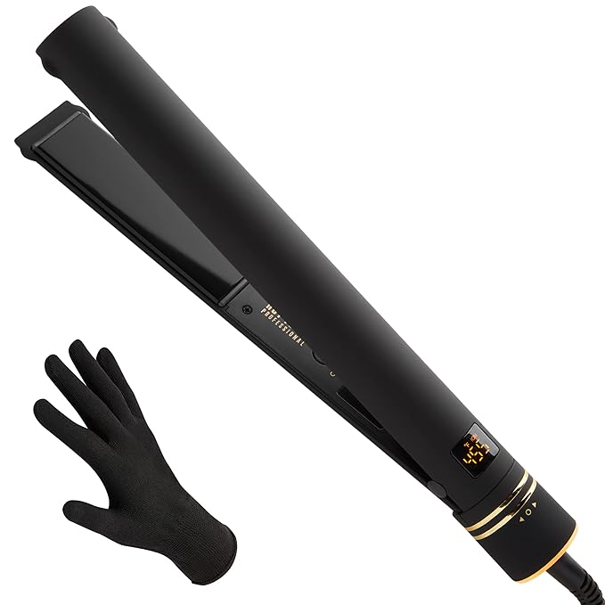 Hot Tools Black Gold Evolve Ionic Flat Iron and Curling Iron | Long-Lasting Curls Defined Waves (1 in)
