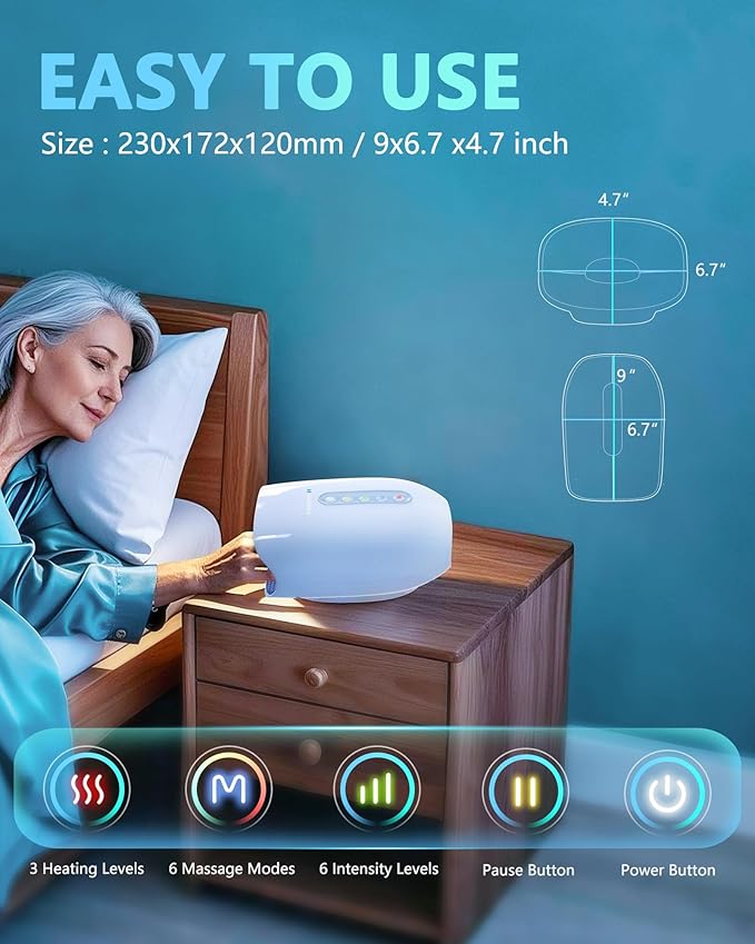 HANMAX Cordless Hand Massager with Heat and Compression – for Arthritis &amp Carpal Tunnel Mothers Day Gifts for Women/Men FSA-HSA Eligible