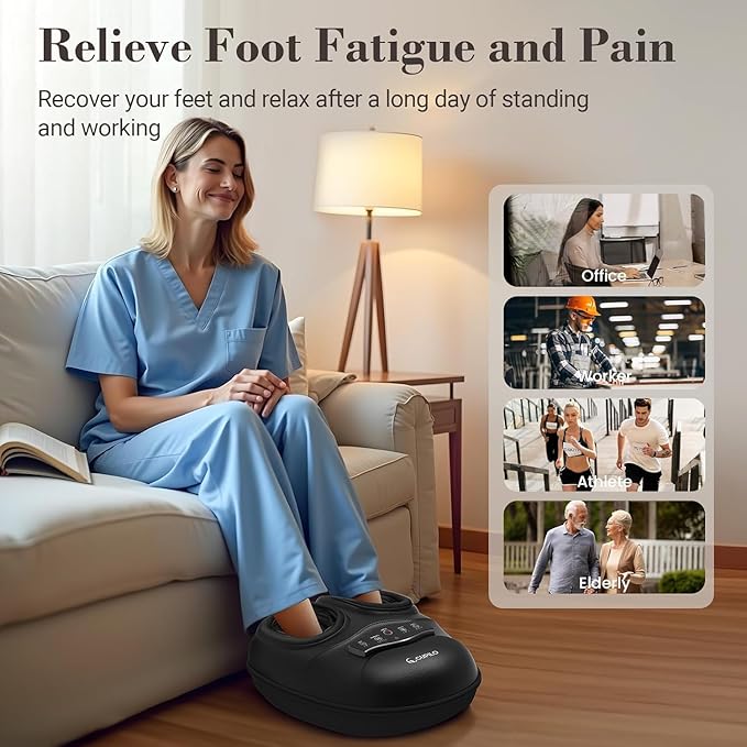 Shiatsu Foot Massager with Heat for Plantar Fasciitis Neuropathy FSA Eligible HSA Approved Foot Massager Machine Feet Massager for Foot Pains Relief 5 Compression Levels Gifts for Women Men