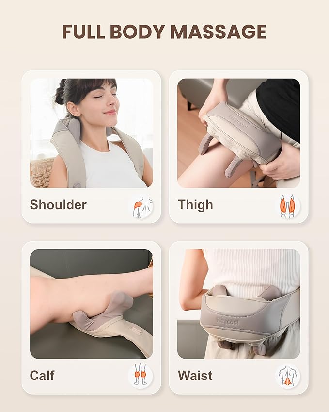 Cordless Neck Shoulder Massager with Heat Back Massager Pillow Gifts for Men Women