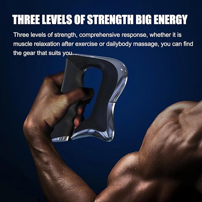 Electric Fascia Massager Guasha Scraper Muscle Relaxing Release Pressure Electric Scraping Tool Muscle Relaxation StimulatoBlack