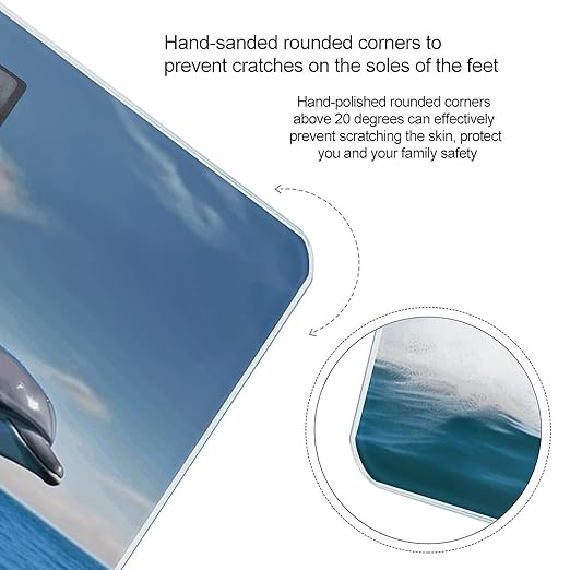 Jumping Up Dolphins Weight Scale for Body Weight Digital Bathroom Scale High Capacity Accurate Digital Weighing Scales and Easy-to-Read on Backlit LCD Display Scales