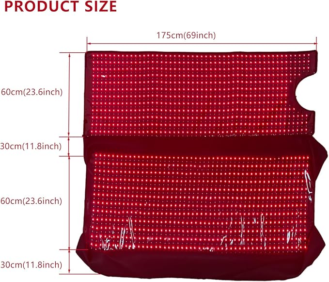 Red Light Therapy Large Mat Therapy Blanket 660nm 850nm Infrared Therapeutic Sleeping Bag for Whole Body Area Soothing (2560 LED) (2560LED)