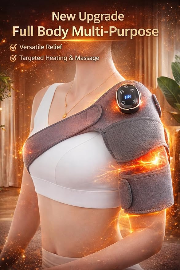 Paradise Bliss Knee Massager – Adjustable Vibration + Heat &amp Compression Therapy for Knee Pain Relief Improved Circulation &amp Recovery – Rechargeable Portable Support Wrap Pair (Set of 2)