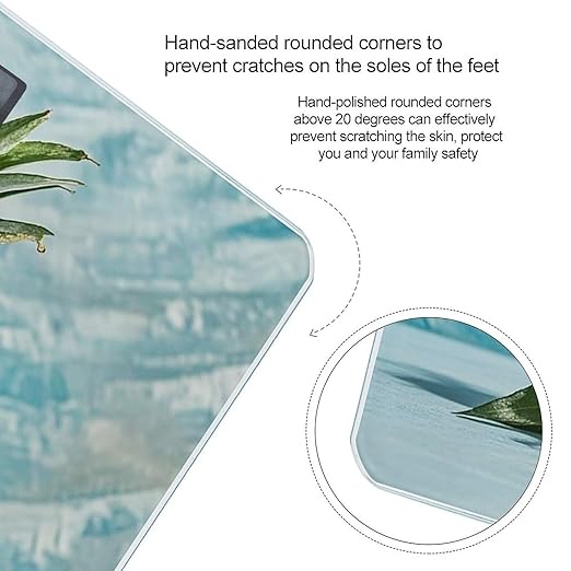 Fresh Pineapple Bathroom Scale for Body Weight Bathroom Weighing Scales with Back Lit LED Display Sturdy Tempered Glass Body Weight Bathroom Scale 400lb Weighing