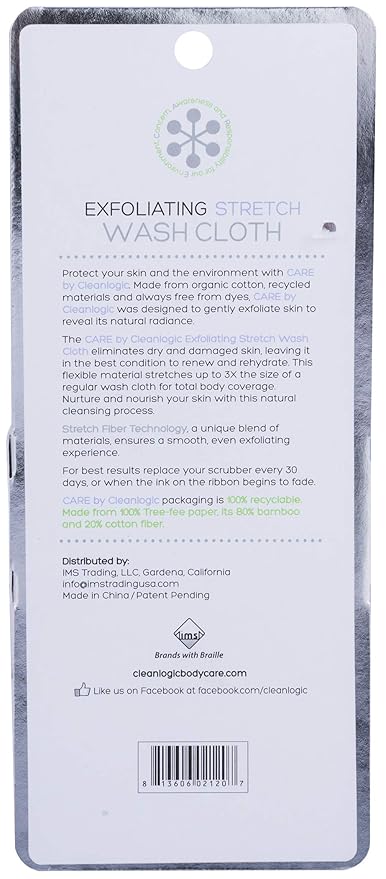 Care by Cleanlogic Exfoliating Stretch Wash Cloth (Pack of 3)