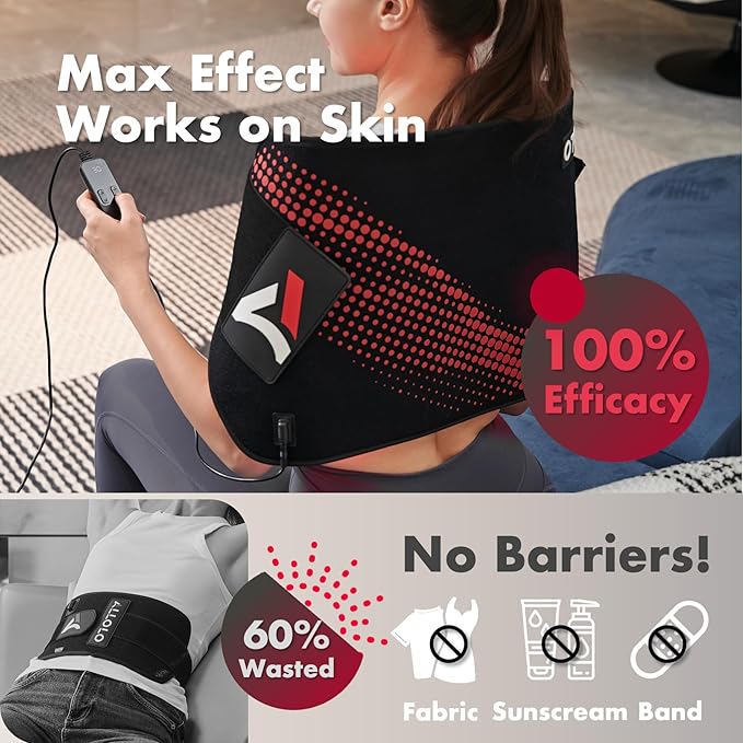 ALLOLO Red Light Therapy for Body 27.6*13.9 Large Infrared Light Therapy with Timer 280pcs 3-in-1 LEDs 660nm&amp850nm Red Light Therapy Pad for Back Belly Knee Joint (with Storage Bag &amp Glass