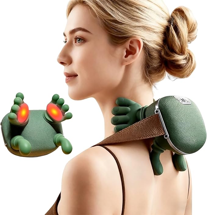 Hand Neck Massager with Fingers Shoulder and Neck Massager with Hands Bionic Heated Massager Deep Tissue Massage Shoulder &amp Cervical Relief Relax Muscle Tension Hands-Free Portable