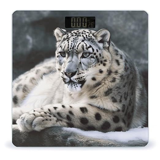 Snow Leopard Weight Scale Large Bathroom Scales Digital Weight with Bright LED Display Non Slip Automatic Weighing Scale Fashion Weighing Machine for Body