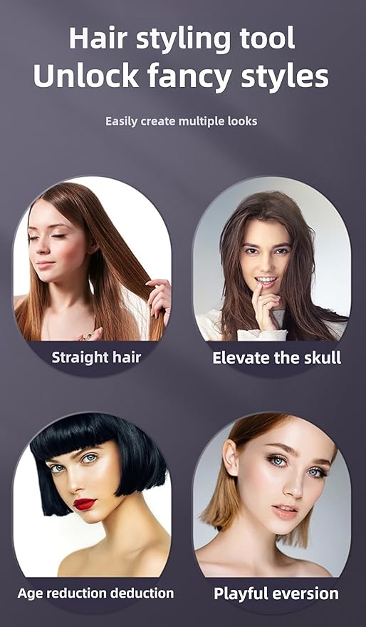 2026 Upgraded Wireless Straight Hair Brush for Short Hair 30s Fast Heating Straightener 3 Temp Settings 2500mAh USB-C Rechargeable Anti-Frizz Styling Tool - White