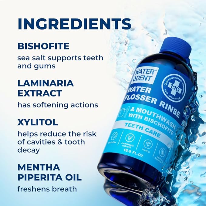 Whitening &amp Remineralization Teeth Strips and Concentrated Water flosser Rinse &amp mouthwash Teeth Care Peroxide Free. Made in USA
