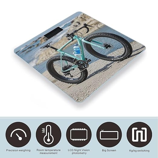 Road Bicycle Scale for Body Weight Highly Accurate Digital Bathroom Body Scale Digital Bathroom Scales for People Anti-Slip Large LCD Display Smart Scales