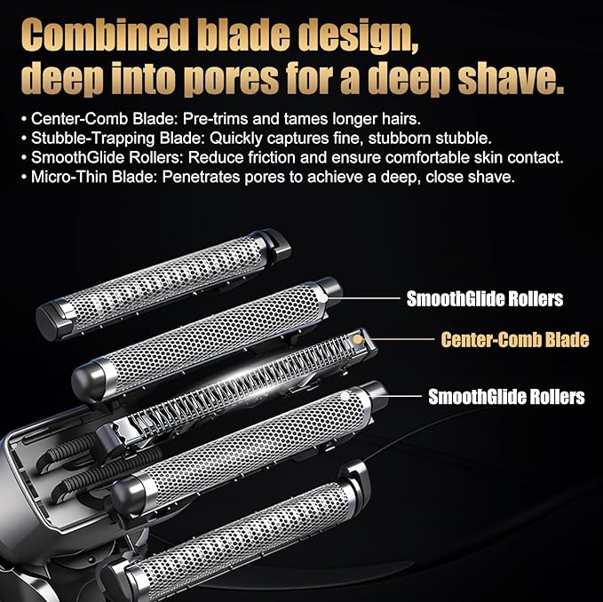Replacement Blades and Foil Set Precision Sharp Blades Compatible with Panasonic Arc5 ES-LV97-K ES-LV67-K ES-LV95-S ES-LV65-S (1 PACK)