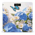 Hydrangeas Daisies Butterflies Scale for Body Weight Sturdy Tempered Glass Weighing Scales with LCD Display Accurate Digital Bathroom Scale Convenient Body Fat Smart Scales Easy Read
