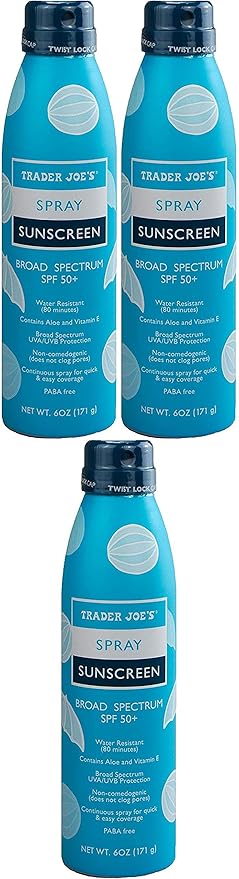 Trader Joe's Nourish Spray Sunscreen SPF 50+ Broad Spectrum Pack of 3