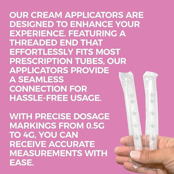NewLife Naturals Disposable Plastic Vaginal Cream Applicators Hygienic Threaded Injector Applicator Preseed Estrace Premarin OTC Cream Products Dosage Markings- 150 Pack