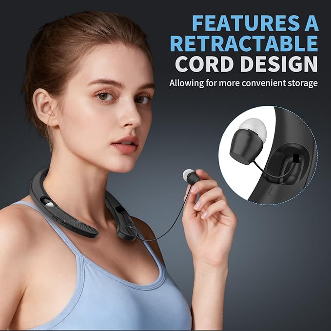 Red Light for Ears Portable Ear Wellness Device Wearable Red Light Device Neckband Design with Adjustable Earbud Cord Featuring 3-Level Adjustment