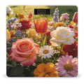 Colorful Flowers Weight ScaleClear LED Display Bathroom Digital Weighing ScaleTempered Glass Digital Bathroom Scale for Body Weight Capacity Up to 400 Lbs