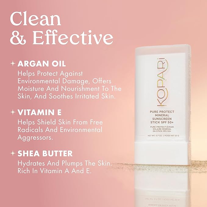Kopari Pure Protect 100% Mineral Sunscreen Stick SPF 50+ &amp Sunglaze Sheer Setting Mist Sunscreen SPF 50