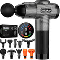 TOLOCO Massage Gun Deep Tissue Back Massage for Athletes for Pain Relief Percussion Massager with 10 Massages Heads &amp Silent Brushless Motor Valentines Day Gifts for Him Her Carbon