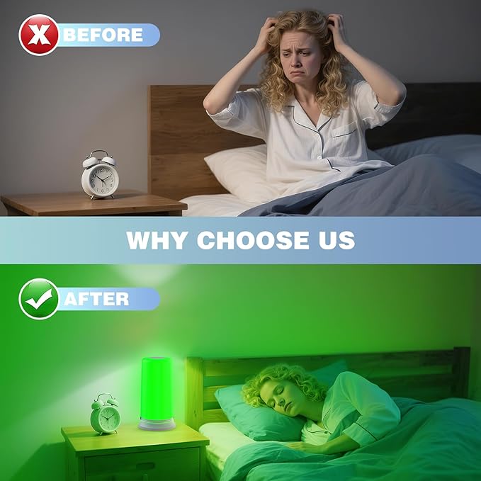 Green Light Migraine Lamp for Headaches Insomnia Anxiety Relief 520nm Narrow Band Green Migraine Light Sleep Aid Lamp to Support Deep Relaxation Dimmable Sleep Device