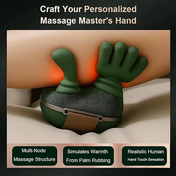Bionic Heated Neck and Back Massager – 4D Shiatsu Deep Tissue Electric Massager with Heat Cordless Portable Design Simulated Human Hand Kneading for Pain Relief &amp Muscle Relaxation
