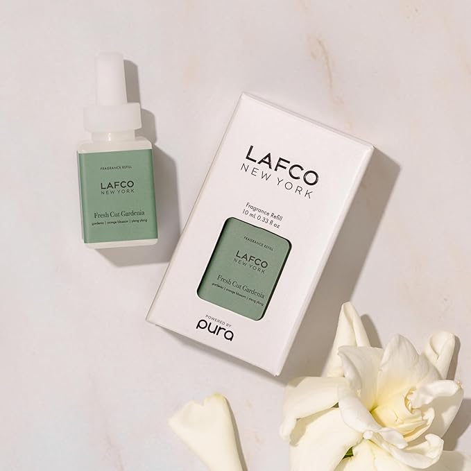 LAFCO New York Pura Smart Device Refill Fresh Cut Gardenia - Pack of 2 - Each Vial Delivers Up to 2 Weeks of Fragrance Life - Made in the USA