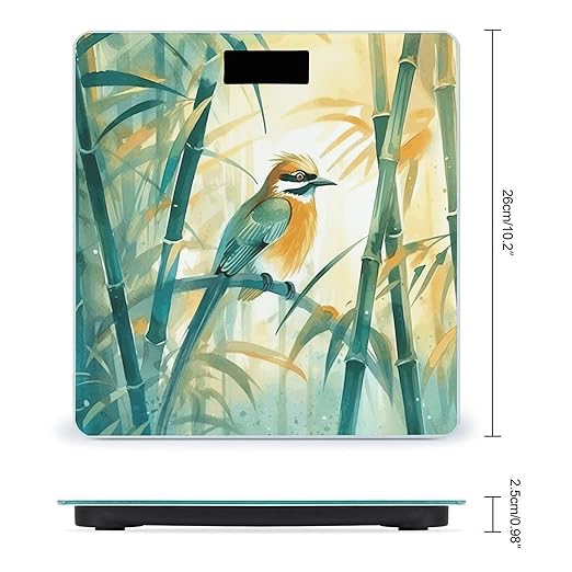 Birds and Tree Bathroom Scale for Body Weight Bathroom Weighing Scale with Backlit LCD Display Highly Accurate Measures Weight Up to 180kg