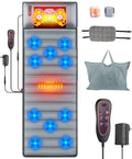 Full Body Massage Mat with Heat &amp Movable Shiatsu Neck Back Massager Pillow Upgraded Massage Mattress Pad with 10 Vibration Motors9 Massaging Mode2 Heating Padfor Back Neck Leg Pain Relief