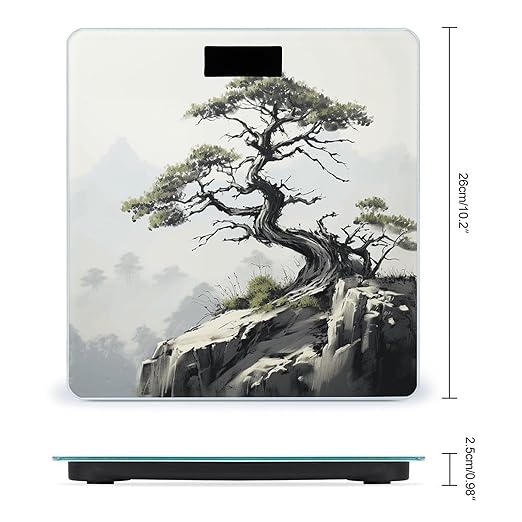 Pine on Mountain Slope Smart Scale for Body Weight Accurate Bathroom Scale with LED Display Digital Weight Scales Weighing Machine High Precision Scales for Bath Home