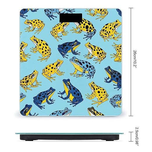 Smart Scale for Body Weight Automatic Switch Digital Bathroom Weighing Scale Colorful Tropical Frogs