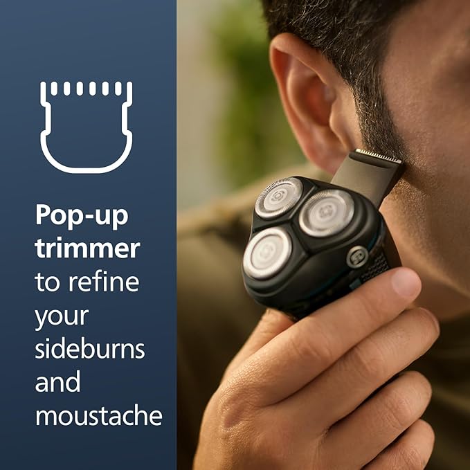 Philips Norelco Shaver 3600 Series Wet and Dry Electric Shaver P-Cap Travel Pouch Storm Blue Model S3243/91